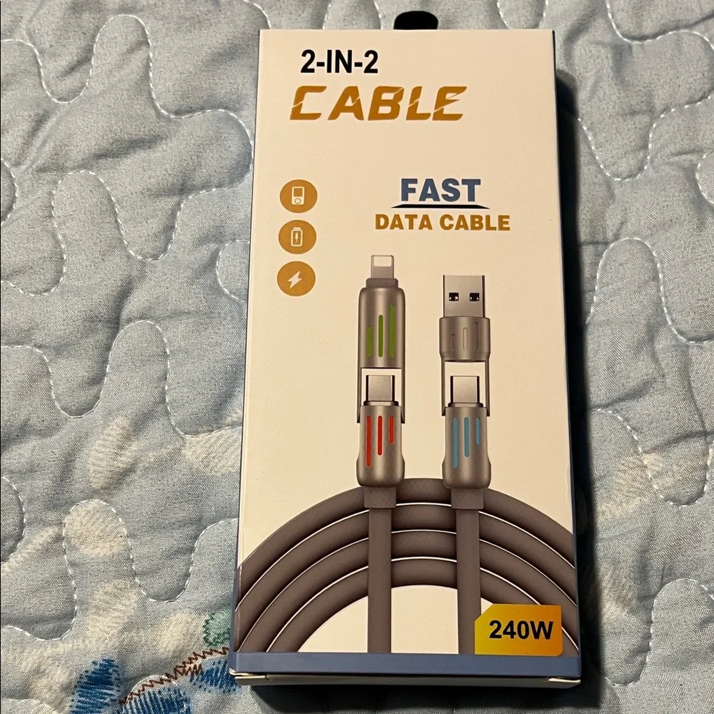 2-IN-2 Fast Data Cable - Gray